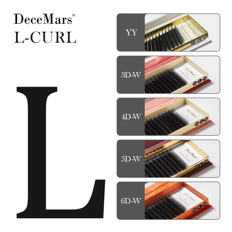 Cílios Decemars curvaturas L- L+ YY 4D 5D 6D