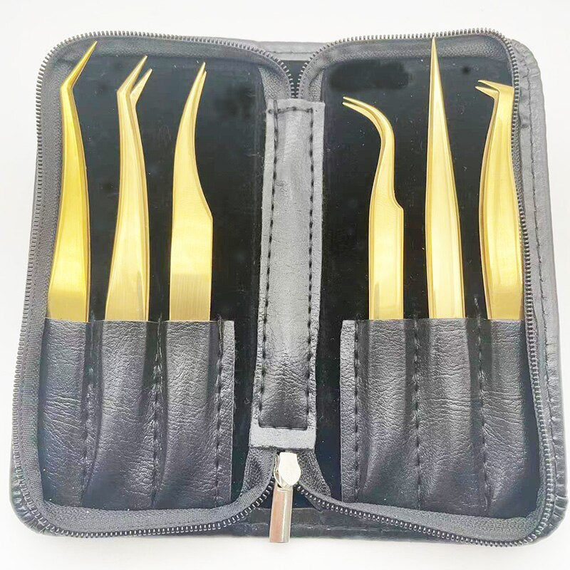 Pinças Kit com 6 peças para Extensão de Cílios