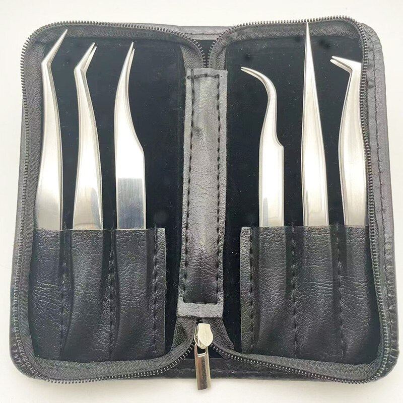 Pinças Kit com 6 peças para Extensão de Cílios
